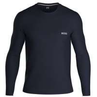 BOSS langærmet t-shirt lavet af økologisk bomuld i mørkeblå til herre.