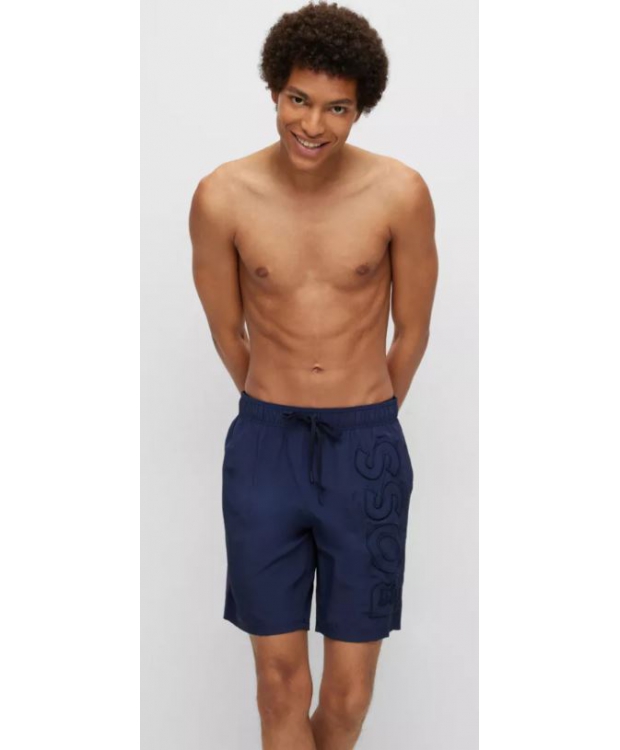 BOSS Badeshorts i mørkeblå m. logo til herre