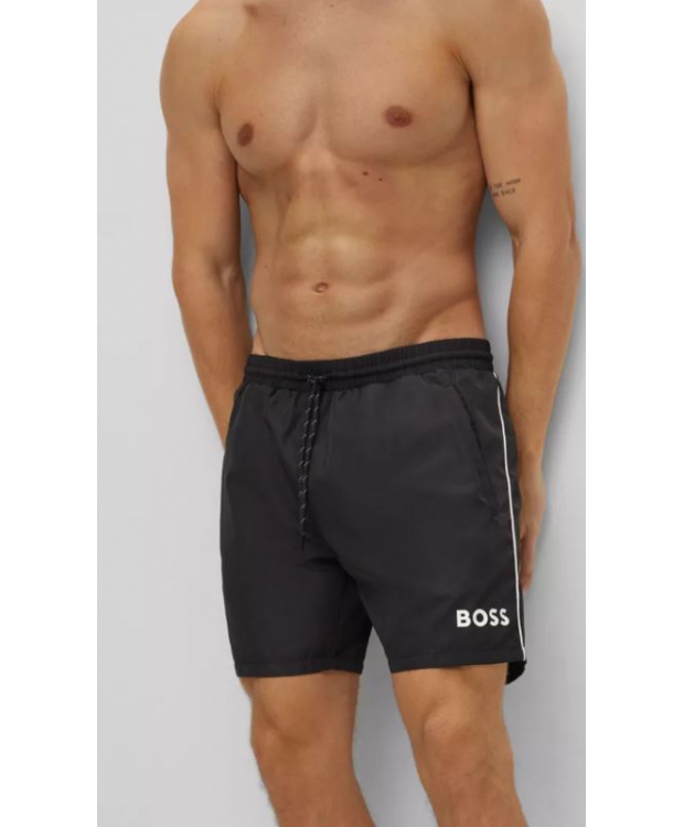 BOSS Badeshorts i sort m. logo til herre. billede 4