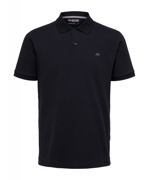 Selected klassisk polo i sort til herre