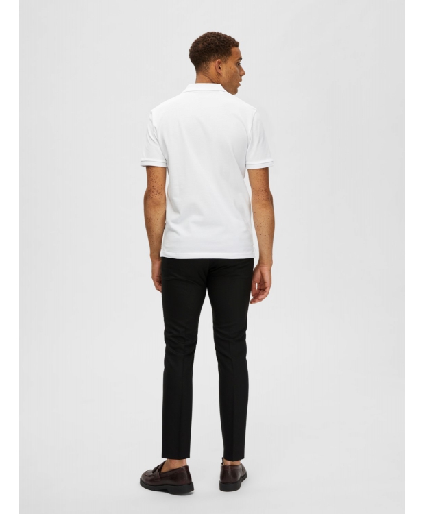 Selected klassisk polo i bright white til herre