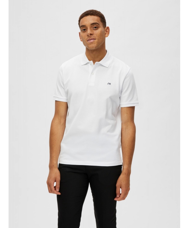 Selected klassisk polo i bright white til herre billede 5