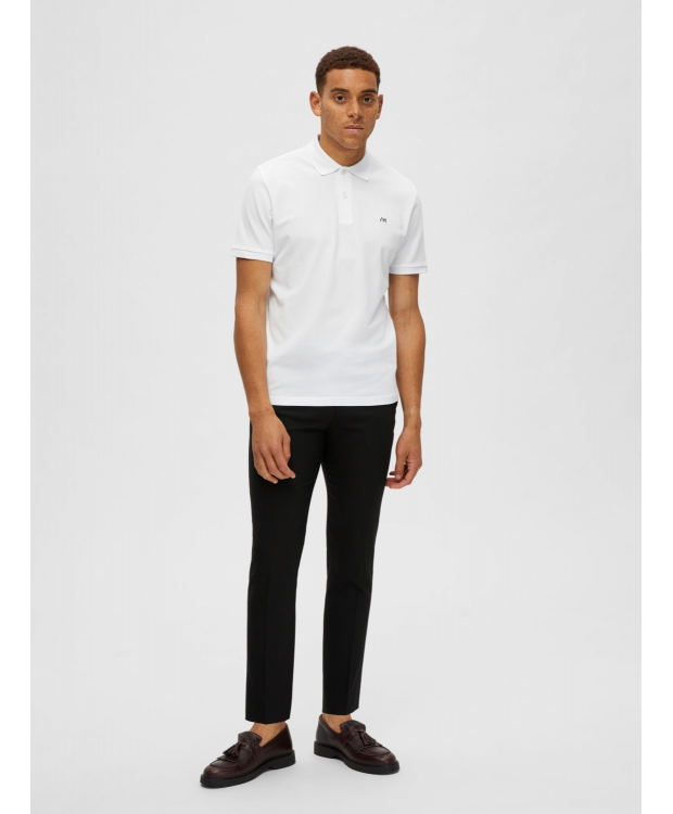 Selected klassisk polo i bright white til herre billede 6