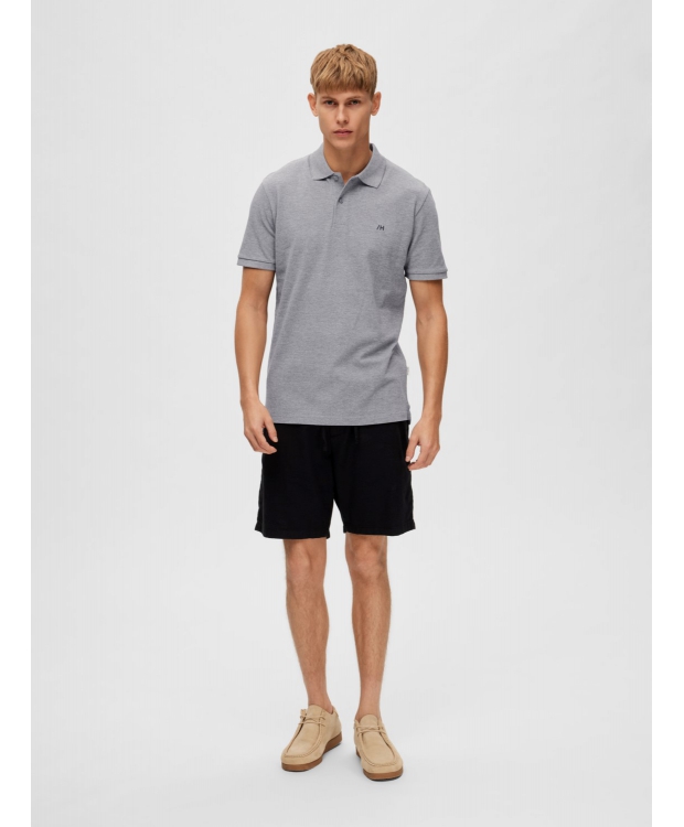Selected klassisk polo i medium grey melange til herre billede 6