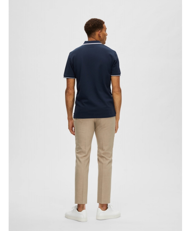 Selected kortærmet polo med økologisk bomuld i navy blazer til herre