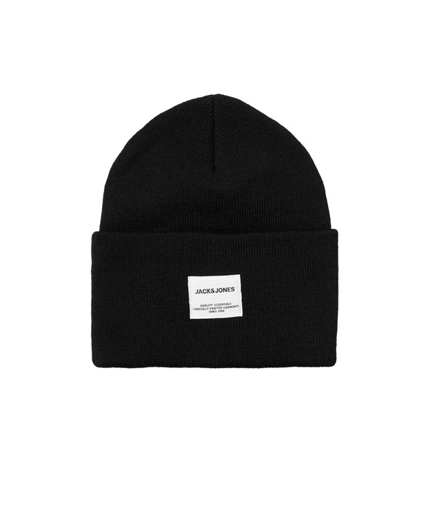 Jack & Jones strikhue i sort til herre billede 3