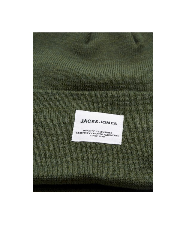 Jack & Jones strikhue i mørkegrøn til herre billede 3