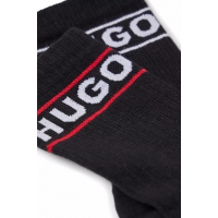 HUGO 2pak bomuldsstrømper i sort m. logo til kvinder.