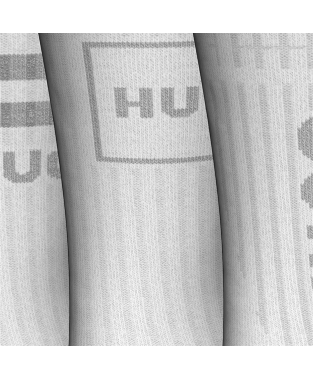 HUGO 3pak bomuldsstrømper i hvid med logo til kvinder billede 4