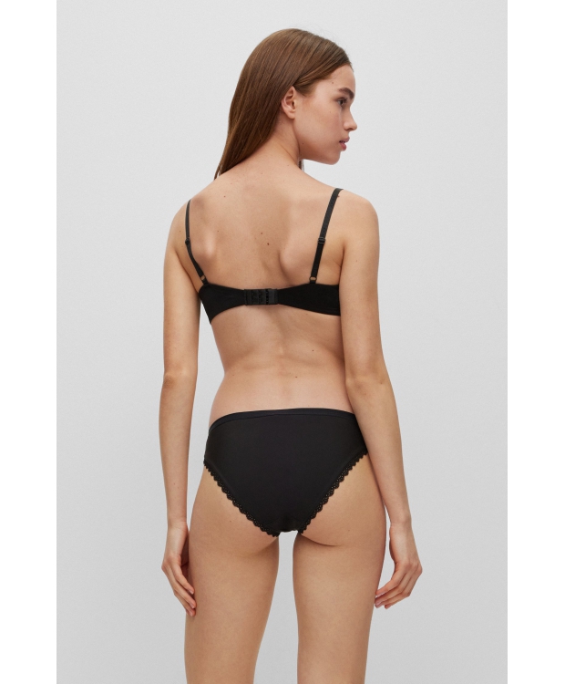HUGO 3pak microfiber briefs med blonder i sort til kvinder billede 3