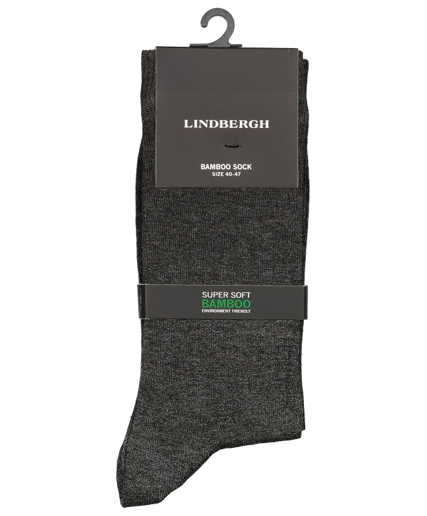 Lindbergh bambusstrømper med stretch i charcoal til herre