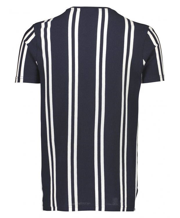 Lindbergh T-shirt i navy med striber til herre