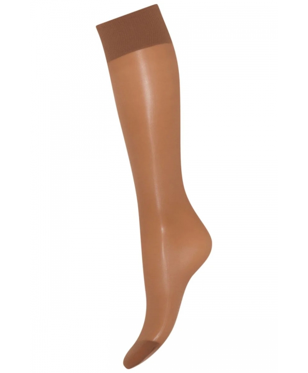 Decoy 2Pak glossy knæstrømper i caramel, 20 denier til kvinder