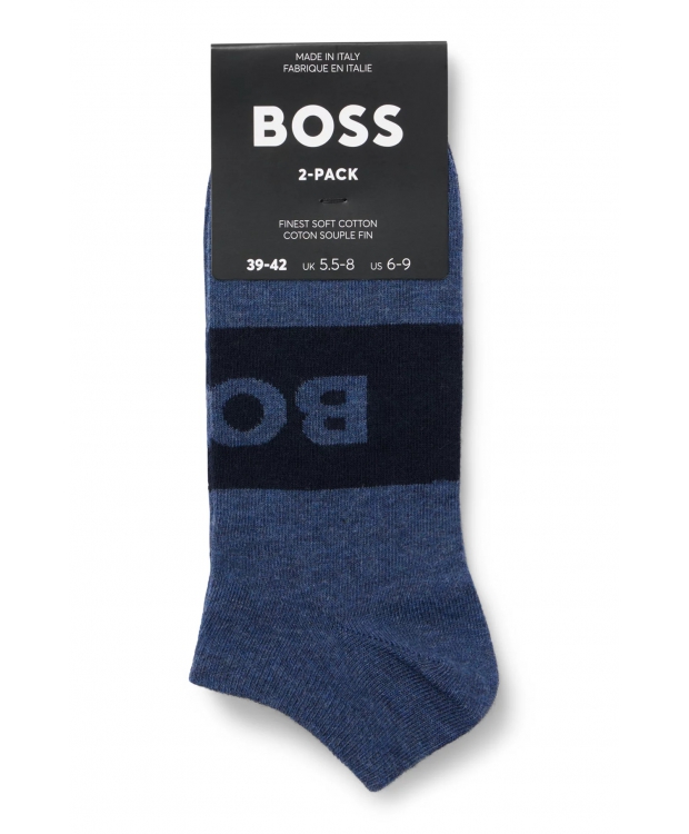 BOSS 2pak ankelstrømper i blå til herre. billede 3