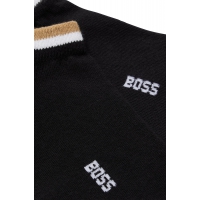 BOSS 2pak ankelstrømper i sort med signaturstribe til herre