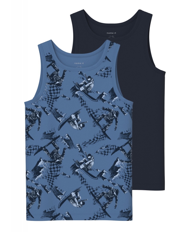 Name it 2-pak undertrøje/tank top i blå & navy til drenge