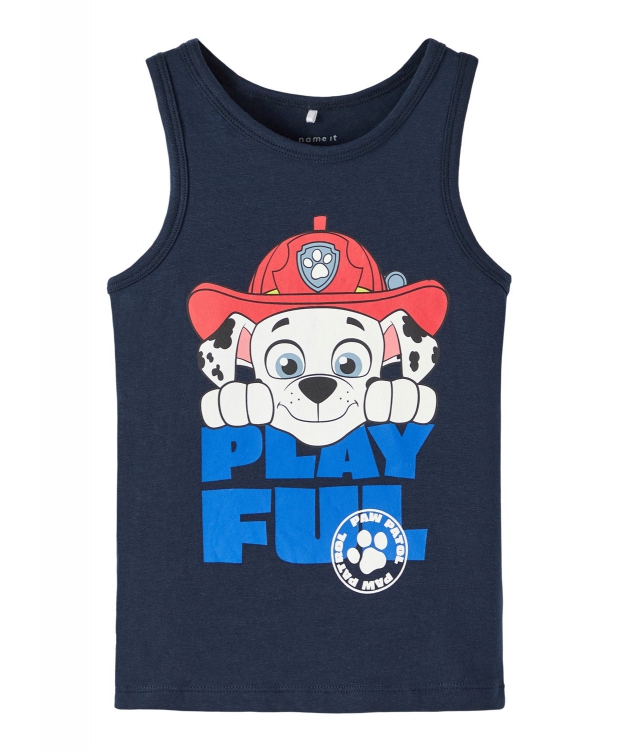 Name it undertrøje/tank top med PAWPATROL motiv i navy til drenge