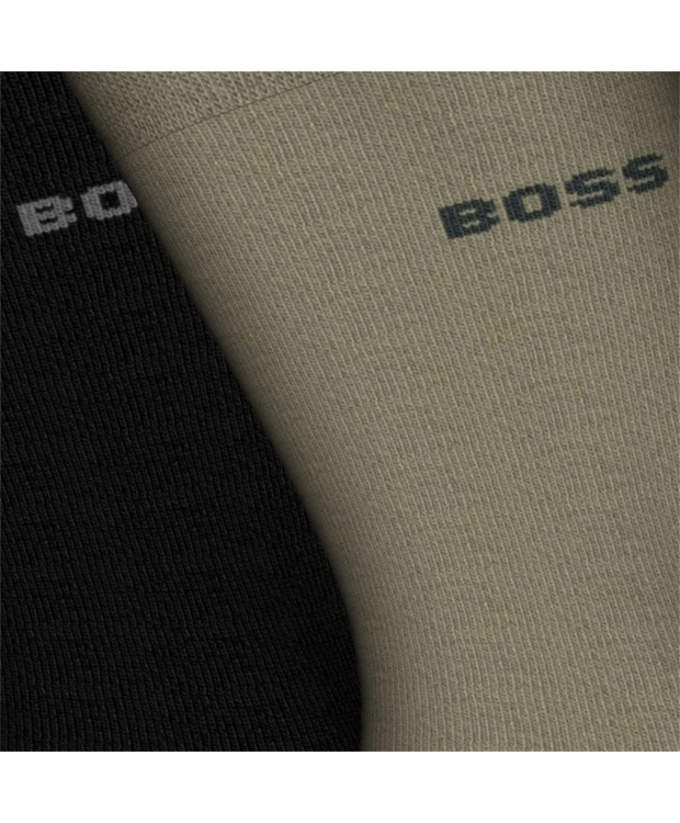 BOSS 2pak Bambusstrømper i grøn & sort til herre billede 3