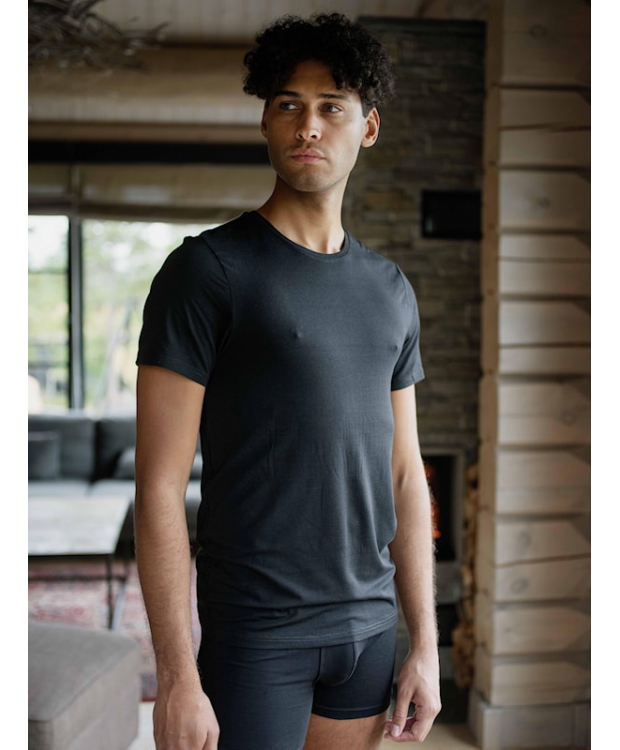 Dovre bambus 2-pak T-shirt i hvid med rund hals til herre billede 3