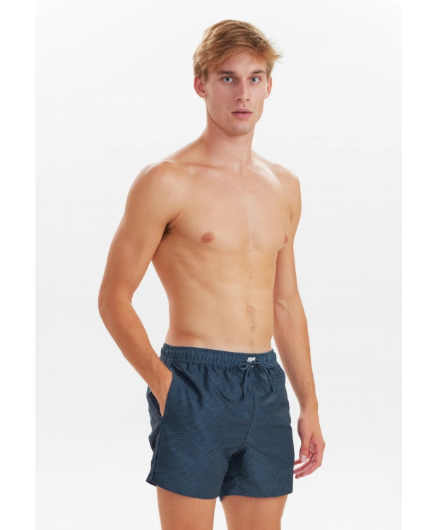 JBS badeshorts i genbrugt polyester i navy med striber til herre
