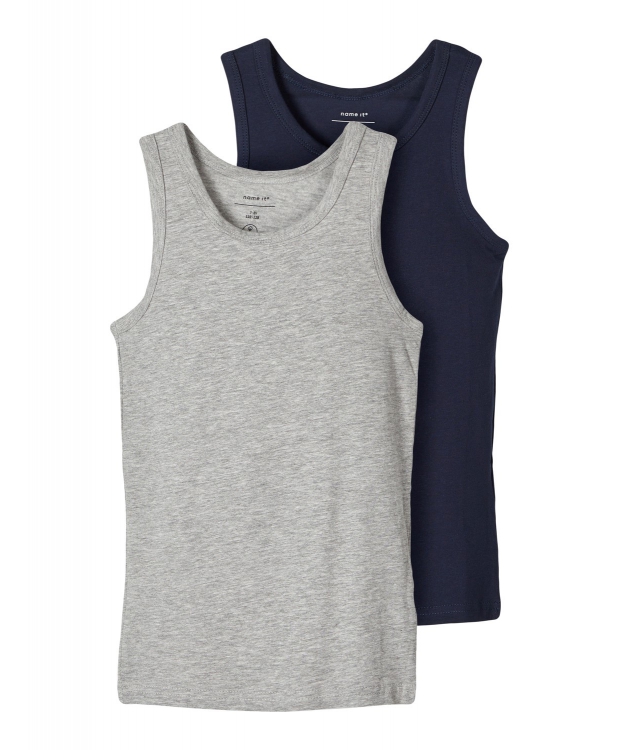 Name it 2-pak undertrøje/tank top i navy & grå til drenge