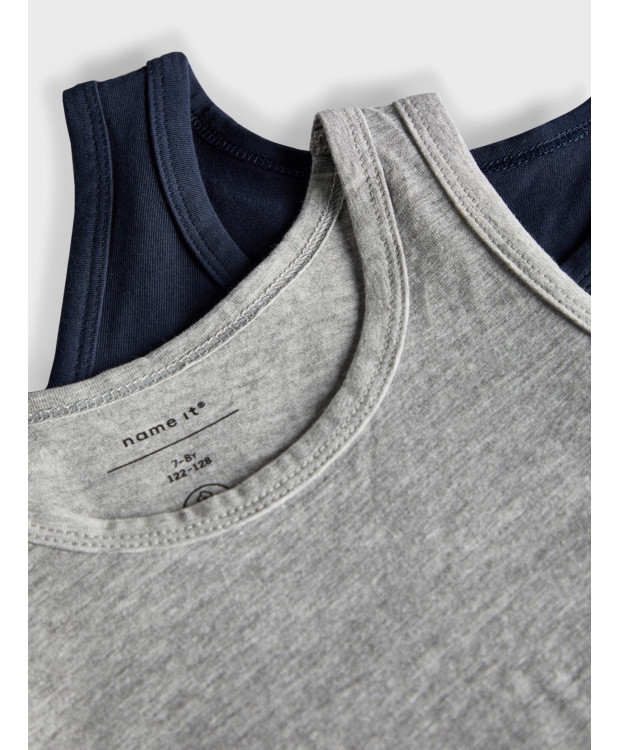 Name it 2-pak undertrøje/tank top i navy & grå til drenge