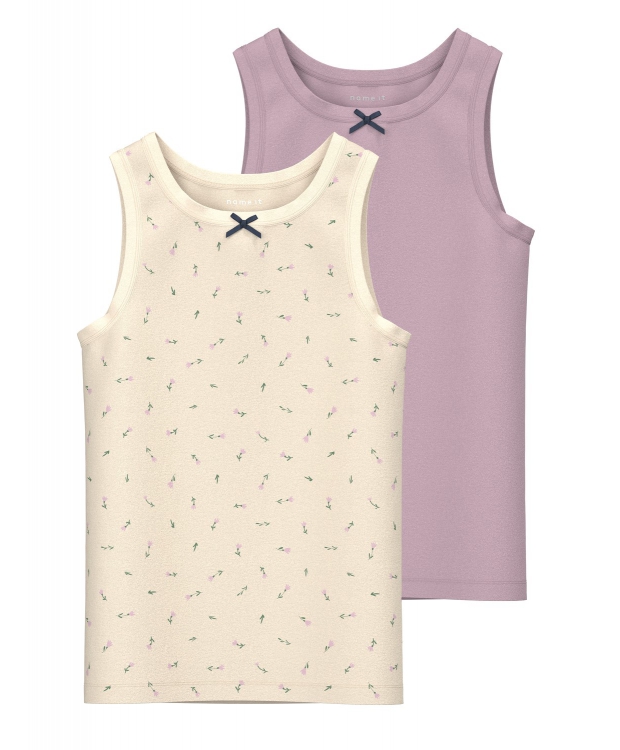 Name it 2-pak undertrøje/tank top i lyserød & gul til piger
