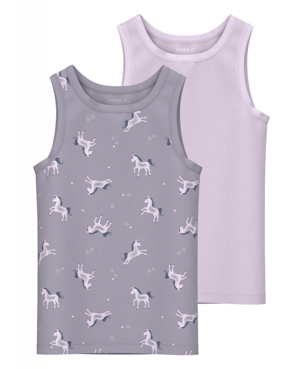 Name it 2-pak undertrøje/tank top i lyserød & lilla til piger.