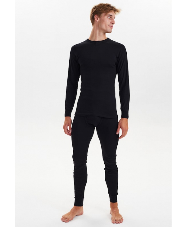 JBS langærmet bomulds t-shirt i sort til herre