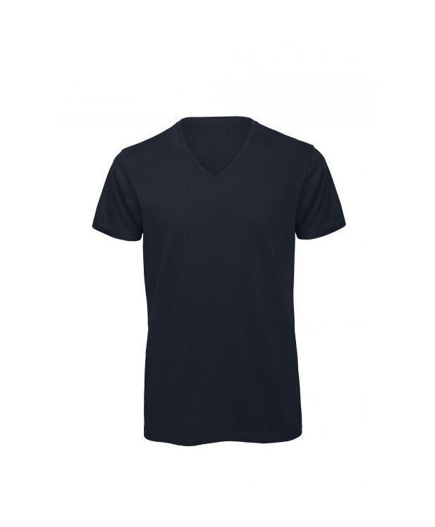 B&C Exact t-shirt med v-hals i navy til herre