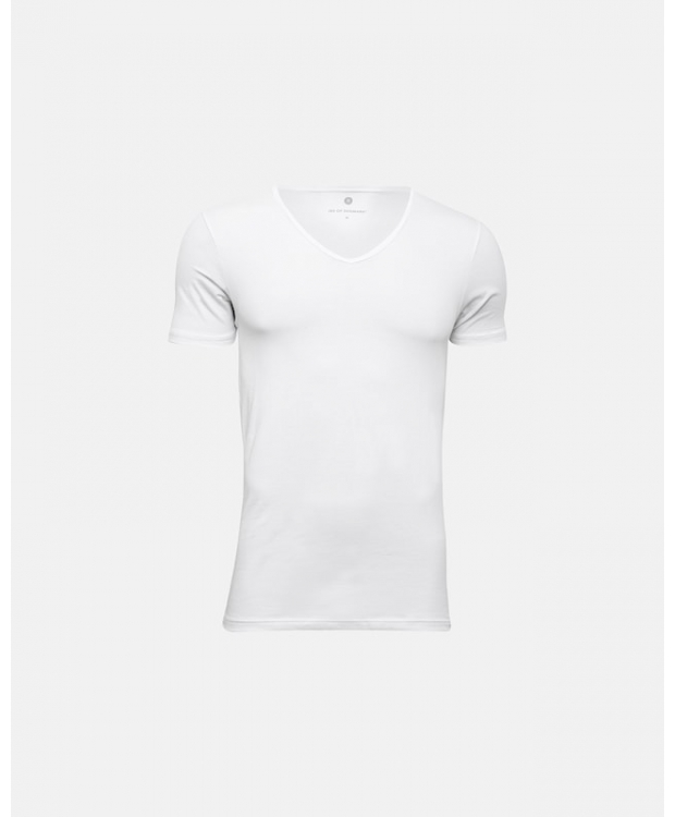 JBS Of Denmark T-shirt med v-hals i hvid til herre
