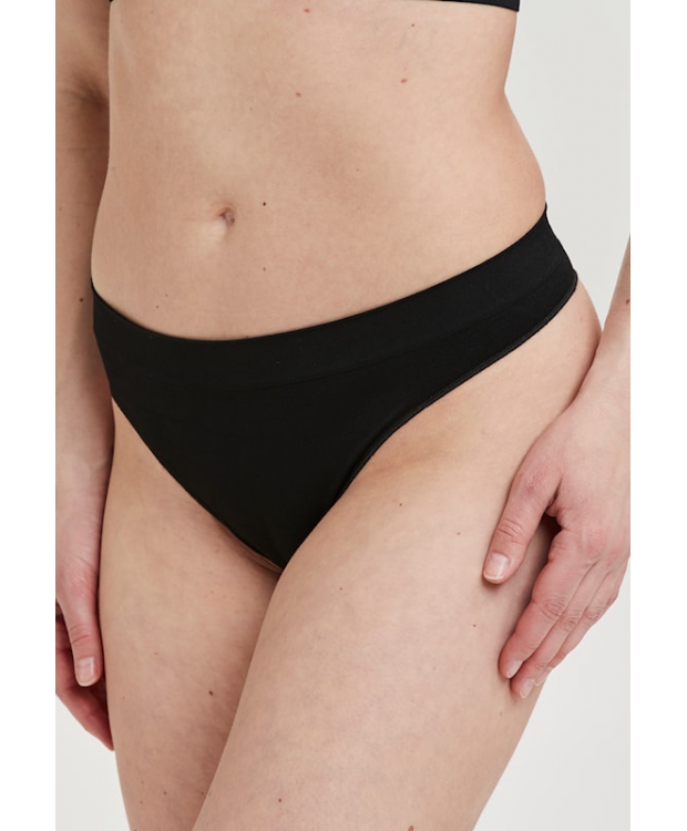 Decoy microfiber string trusse i sort til kvinder billede 3