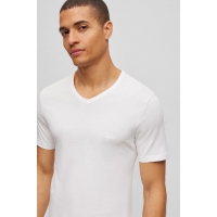 BOSS 3pak t-shirts med v-hals i hvid til herre