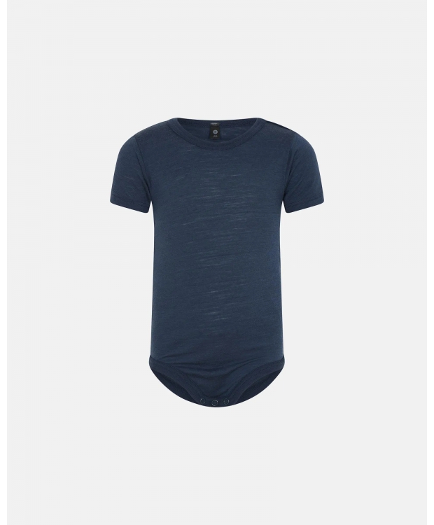 JBS Of Denmark uld body m. korte ærmer i navy til babyer