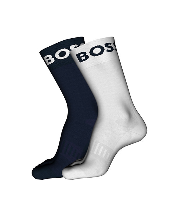 BOSS 2-Pak Sportsstrømper i Mørkeblå og Hvid