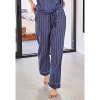 JBS of Denmark Women bomuld stribet pyjamasbukser i navy til kvinder