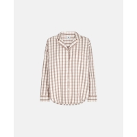 JBS of Denmark Women flannelskjorte i beige med brun ternede nuancer